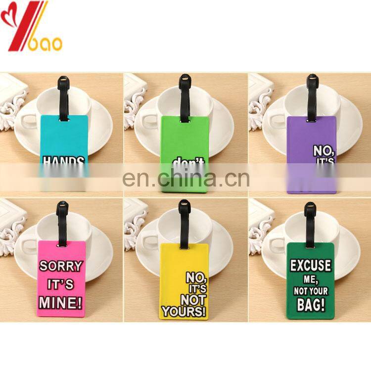 Travel Plastic Cute Silicone Label Id luggage Tag, personalized PVC name tag