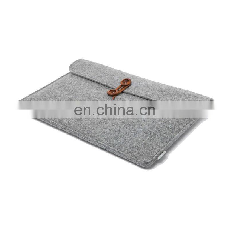 custom grey felt laptop bag