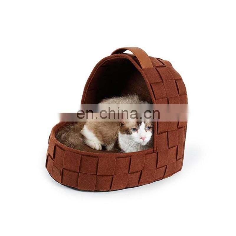 Nature Felt Pet House Igloo Cat Cave Winter Warm Dog House
