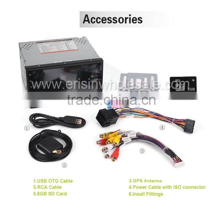 Erisin ES2008A 7" Autoradio Touch Screen 2 Din Car Audio Players GPS