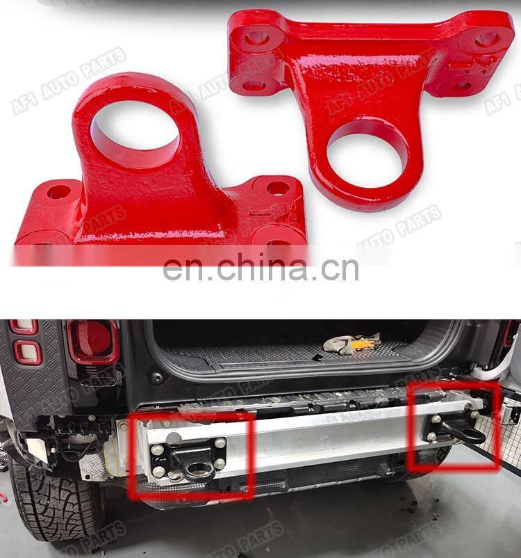 red or black carbon steel rear trailer tow hook for Defender 2020 2021