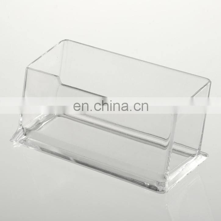 New Clear Desktop Business Card Holder Display Stand Acrylic Plastic Desk Shelf
