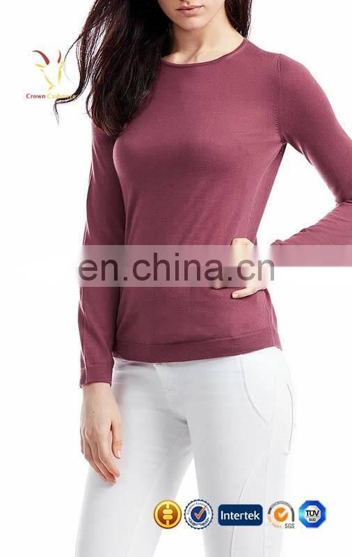 Fashion Cashmere Tunic Sweater Clothes Crew Neck Pullover For Women
