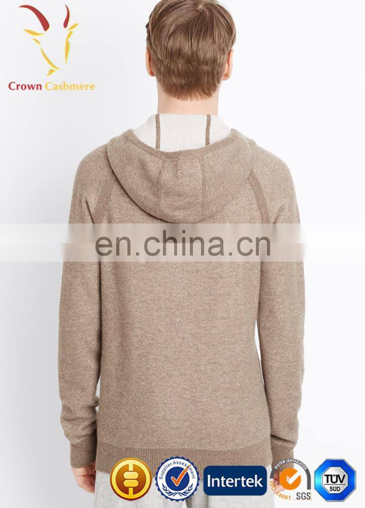 Cashmere Men Casual Hooded Knitted Cardigan Sweater