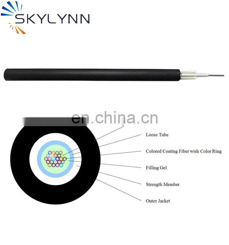 FTTH Outdoor 1 2 48 core self supporting plastic singlemode g652 type GYFXTY optical splicing optic fiber cable price