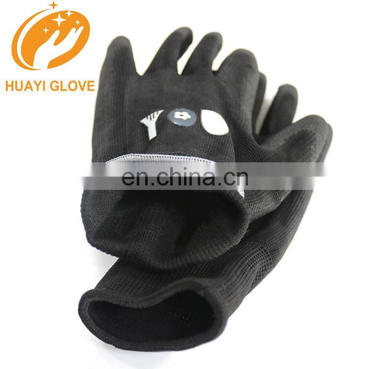 Lightweight Previous Work Hand Black Polyester/ Nylon PU Coated Work Gloves