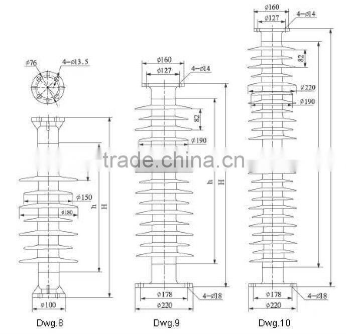 10kv 35kv 66kv 110kv 220kv Polymer Post Insulator