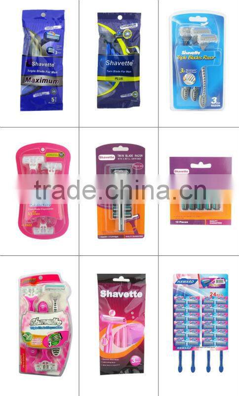 triple blade disposable shaving razor