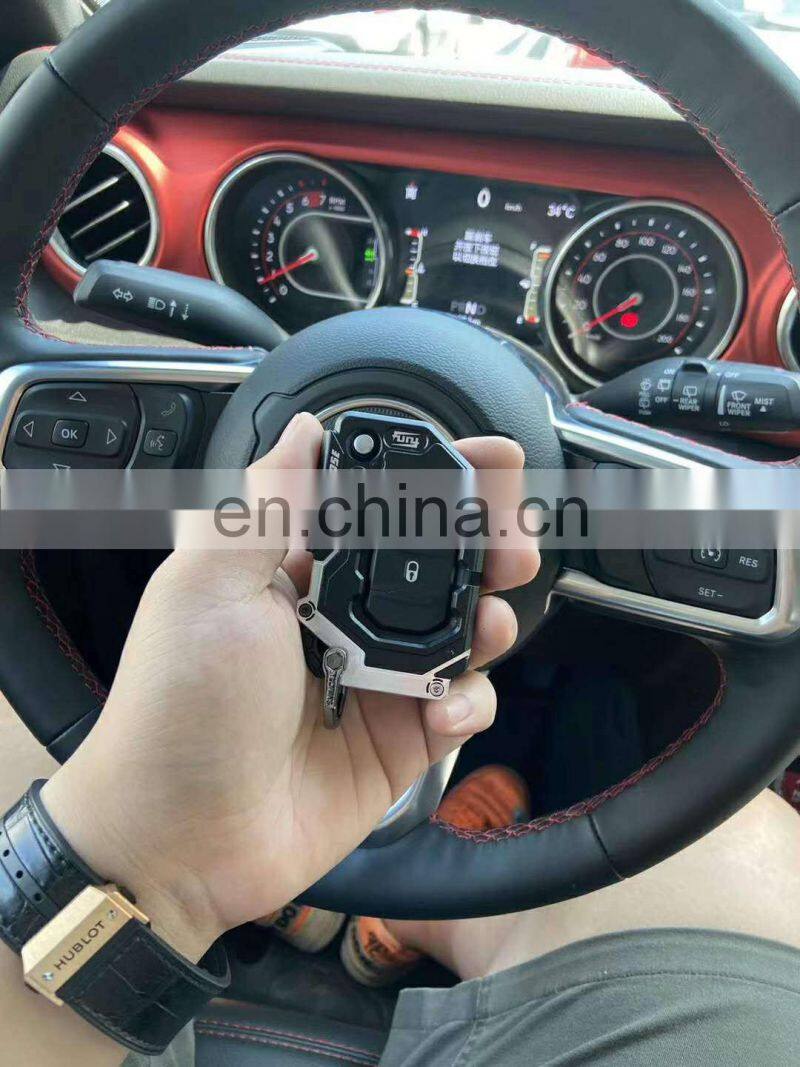 Offroad black Furyengraver key cover for Jeep Wrangler JL 4x4 manufacture aluminum accessories form Maiker