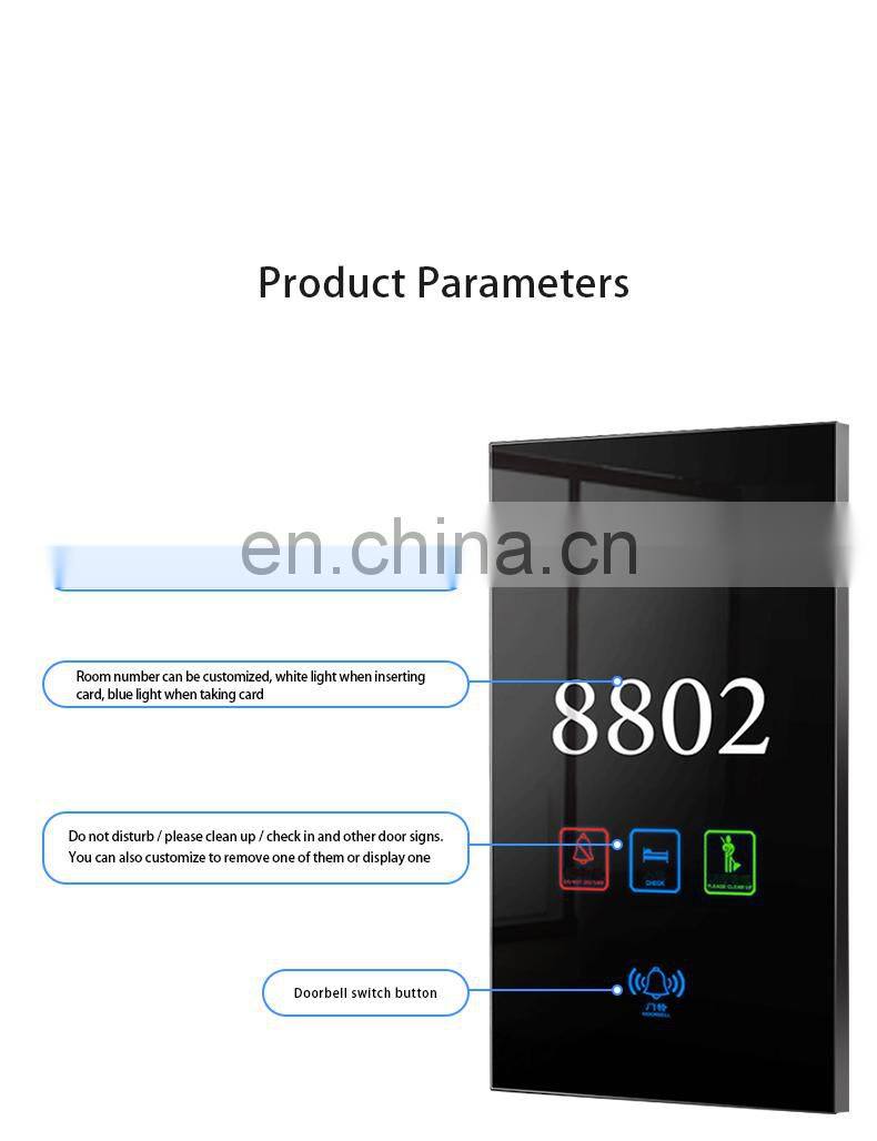 LED Backlight Digital Display Colors Hotel Room Number Door Sign Plate Electronic Hotel Doorplate