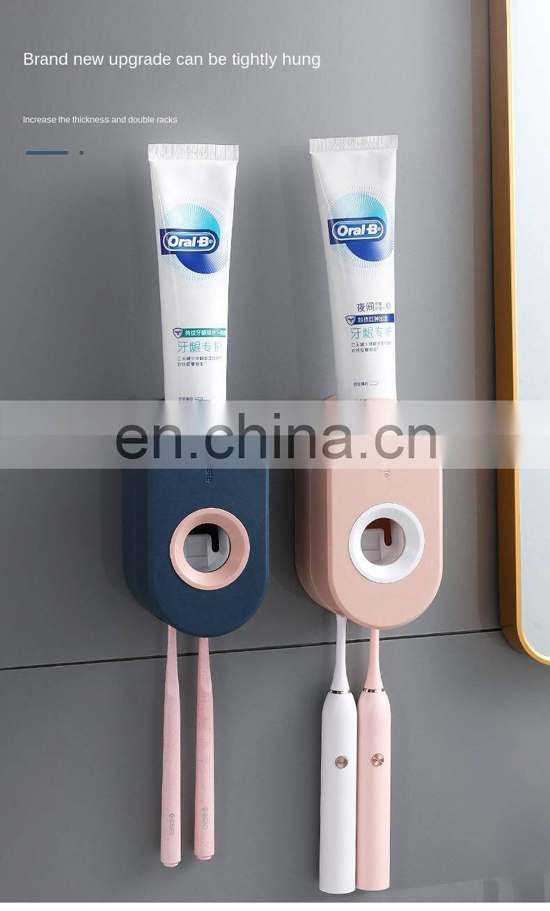 Adhesive Automatic Toothpaste Squeezer Set, Wall-mounted Toothpaste Holder rack Wall Suction Toothpaste Squeezer
