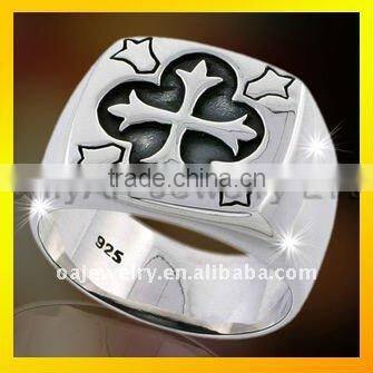 fashion fine jewelry high quality best sell big silver cross ring