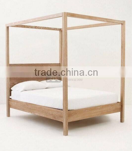 BE-082 Wooden Four-Poster Canopy Bed