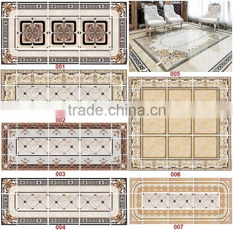Hot New Design Factory Supply Marble With Pearl Glass Waterjet T Stone Marble Medallion