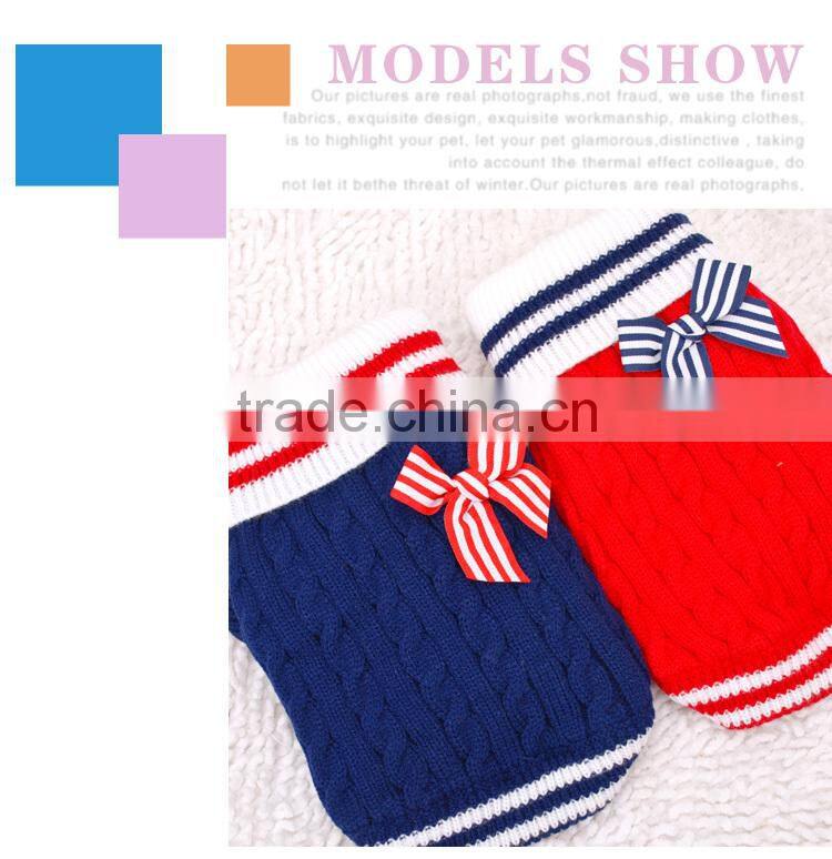 Wholesale first class fido dog clothes of knitting navy style for small dog