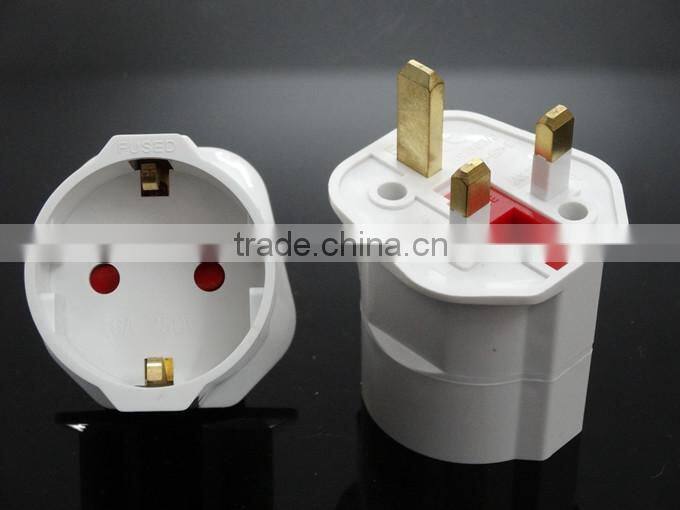 CE ROHS Approved Reliable PC UK Ireland HK Malaysia Singapore to Schuko Germany EU Plug Travel adapter Converter