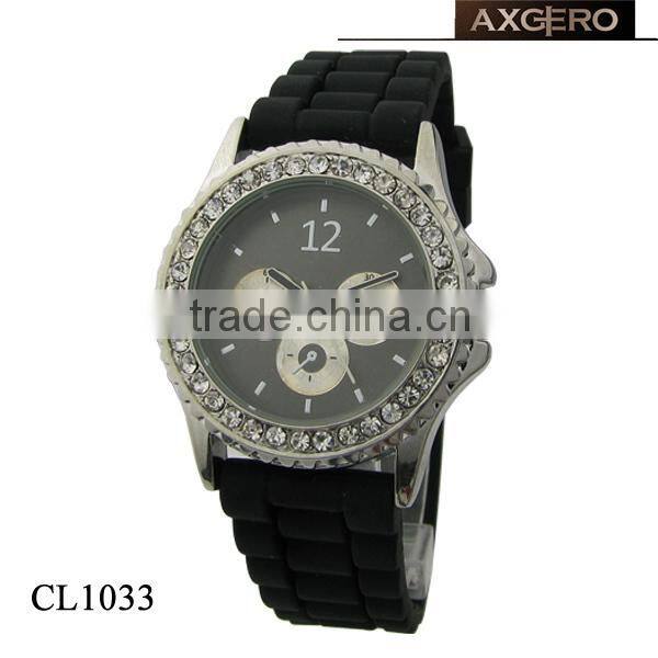 geneva quartz watches stainless steel japan movt popular fashion watch