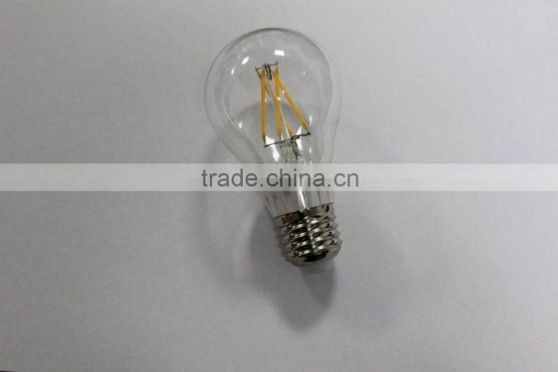 Hot!!! TUV CE ROHS 4W 360degree 400lm Clear glass a60 e27 led bulb smd filament bulb