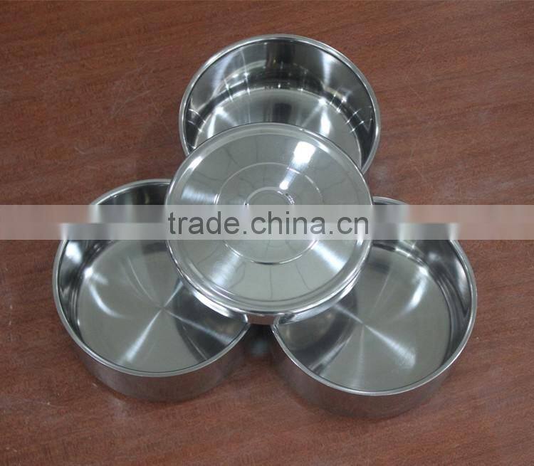 stainless steel color 2 layers hot lunch box/ insulated tiffin hand pot/ food carrier