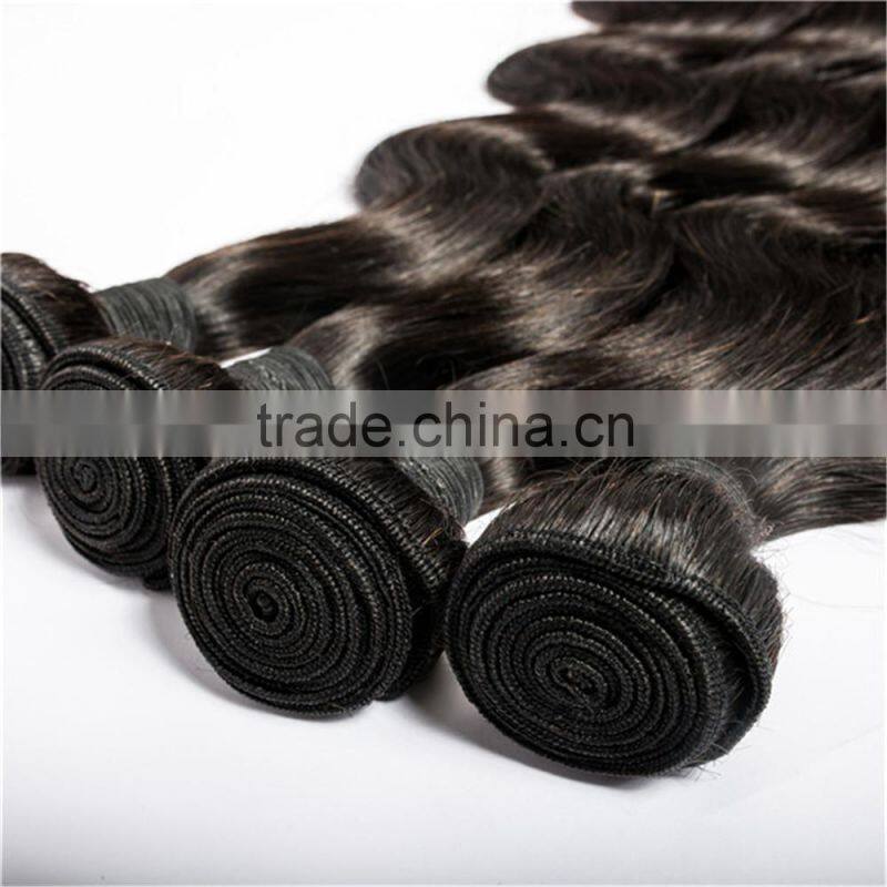 WJ005 Human hair weave beauty 7a grade virgin unprocessed natural brazilian body wave hair natural color