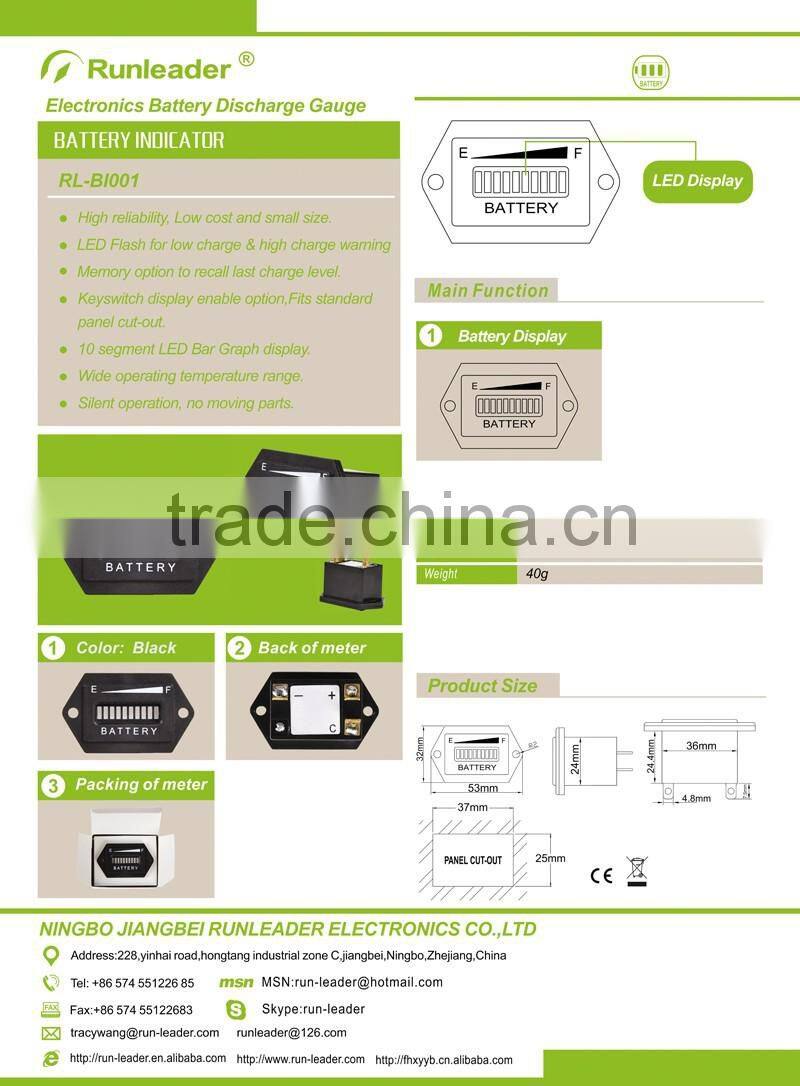 Electric Scooter LED Battery Discharge Indicator