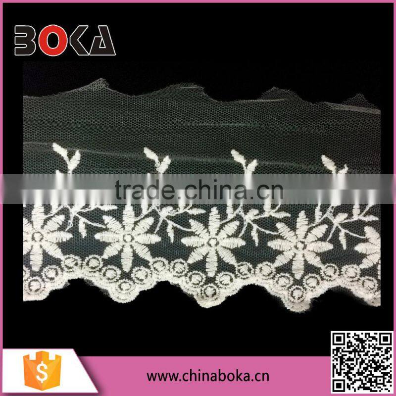 BOKA Ivory Mesh Embroidered Border Lace