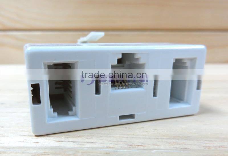 BT 1 Male to Dual Female RJ11 6P4C Plug Telephone Cable Adapter