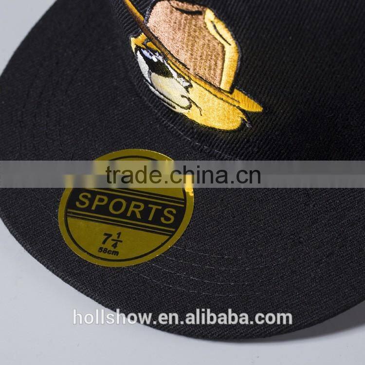 New Popular Cute Cartoon Bear Head Embroidery Unisex Men Women Custom Snapback Caps
