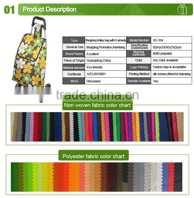 stretch out and draw back shopping trolley bag