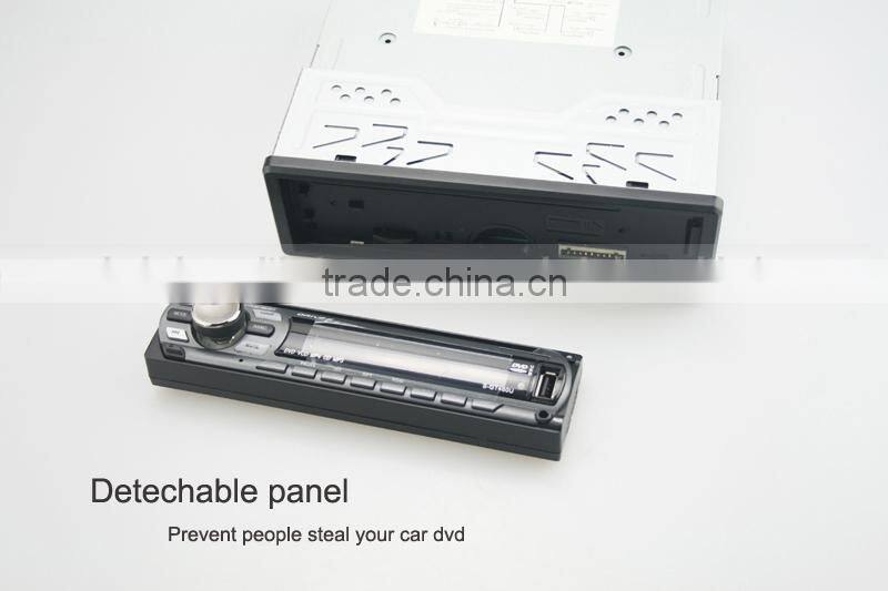 Hot sale single din car DVD player with aux in, fix/detachable panel optional