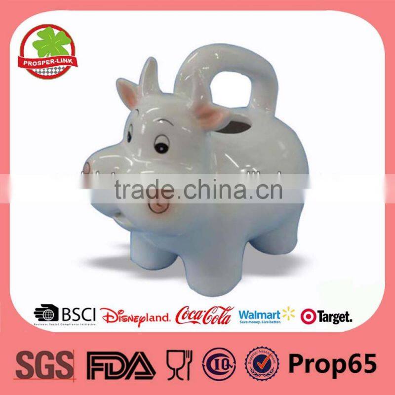 Small white ceramic flower pots stand