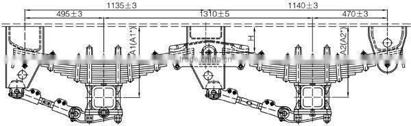 L1 brand 2 axle trailer sale fuwa axle suspension air tank
