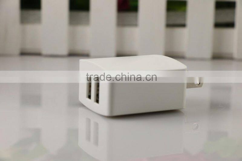 Dual USB 2.1A wall charger,mobile phone 2 USB 2.1A travel charger for iPad