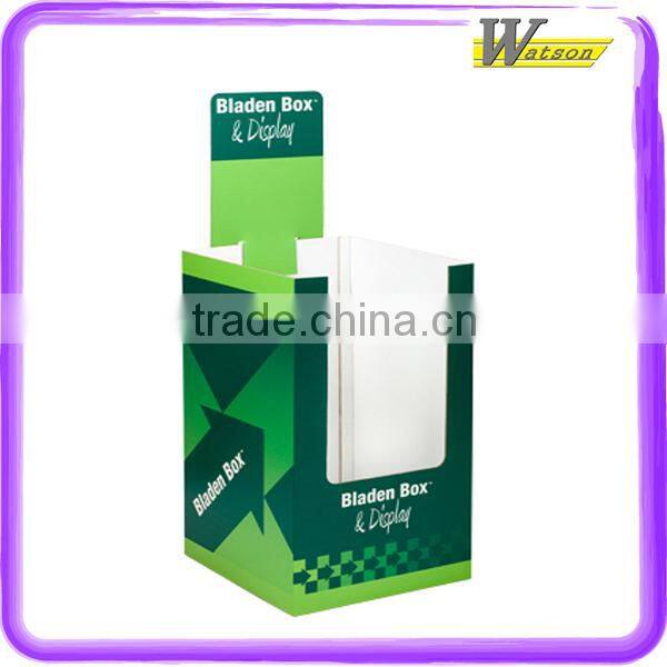 hot sale promotion advertising pos cardboard dump bins for bamboo folding fruit basket