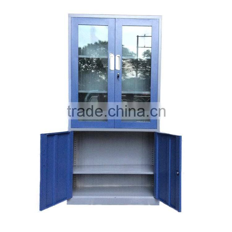 Luoyang Office steel double opening glass door storage file locker/cupboard
