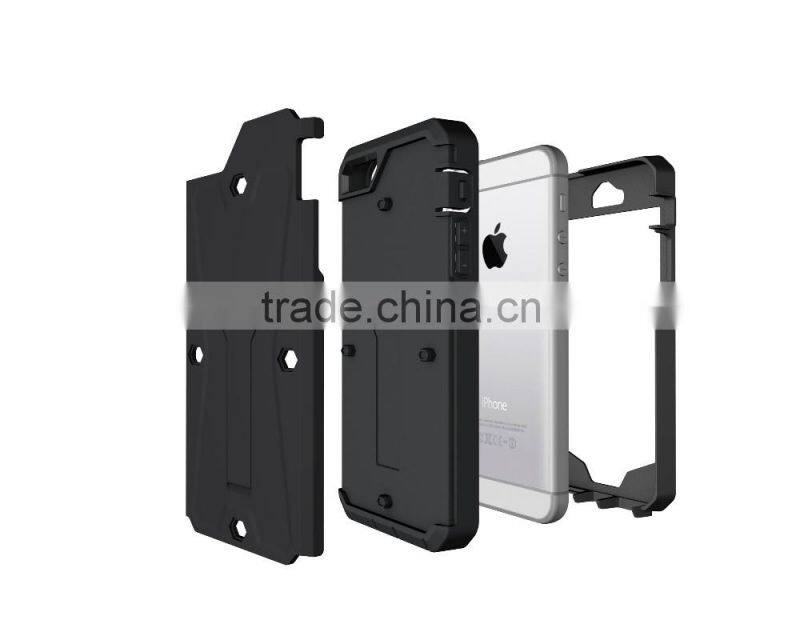 Premium Armored Tank Style case Combo PC+TPU Kickstand Mobile back cover case For Samsung Galaxy S6 with screen protector