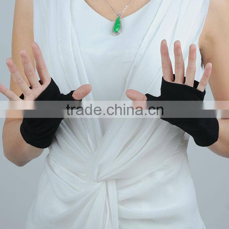 knitted wool fingerless gloves for adults