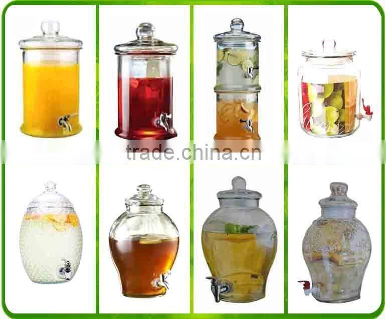 Customized Classic Glass Beverage Dispenser With Tap