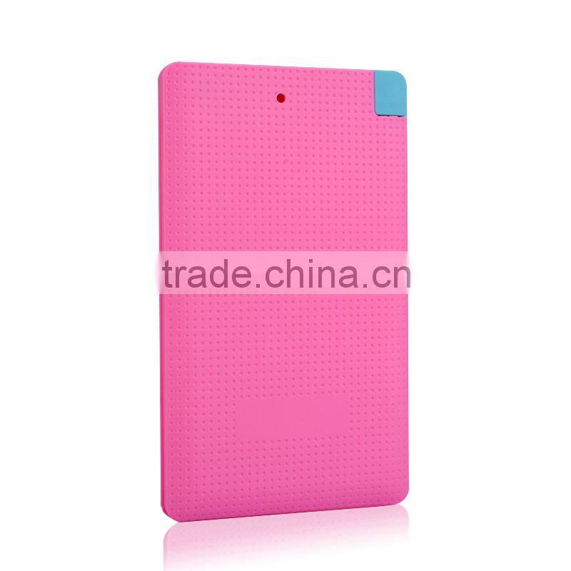 cheap price colorful 4000mah credit card size power bank