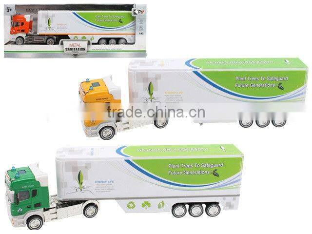 Alloy 1:42 scale model garbage truck toy for sale