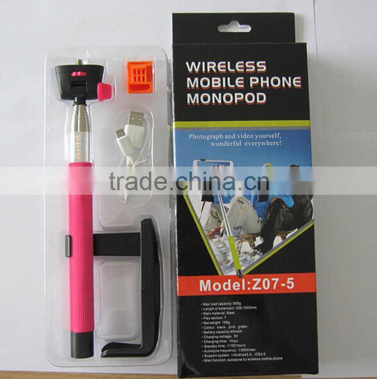 Wireless monopod mobile phone selfie stick,bluetooth selfie stick