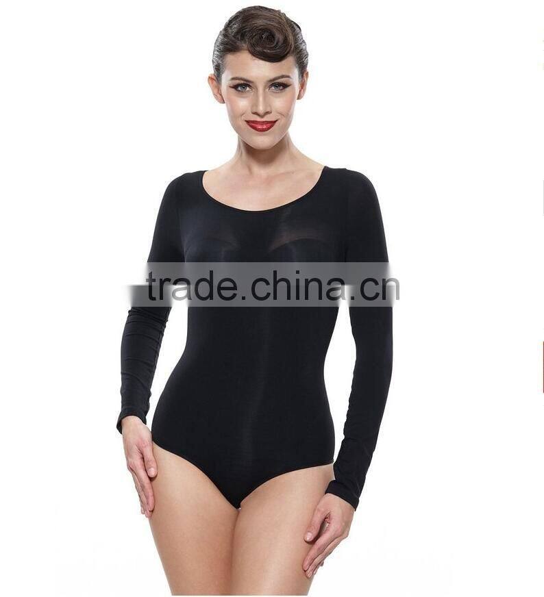 Women's Shapewear Long Sleeve Open Crotch Body Shapers Plus Size