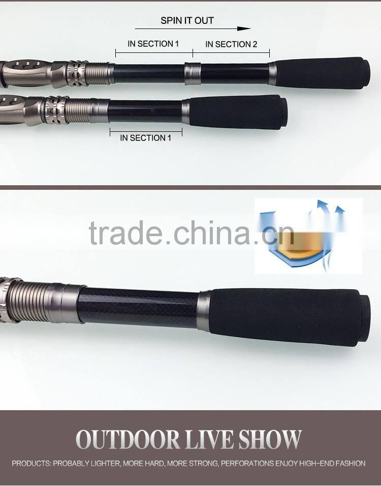 Spin Spinning Rod and Reel Combos Carbon Telescopic Fishing Rod with Reel Combo Sea Saltwater Freshwater Kit Fishing Rod Kit