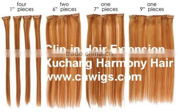 QUALITY REMY 8 pieces full set clip in hair extensions