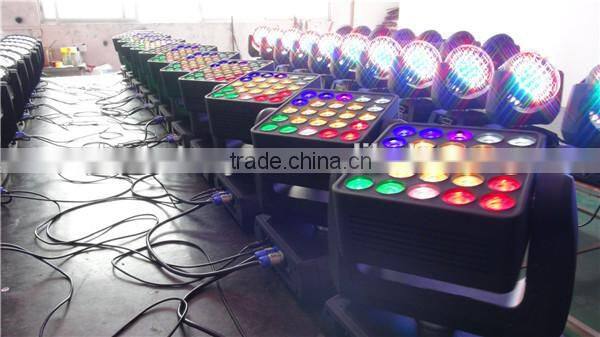 25*12W led matrix moving head light RGBW led stage beam lighting