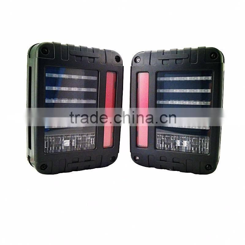 LED Brake Tail Lights Assembly with Rear Turn Singal Reverse Lights Jeep Wrangler Jk 07-15
