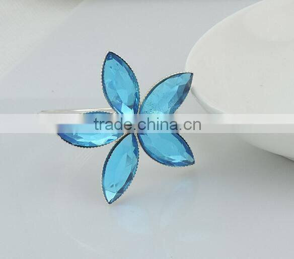 table decoration & accessories type flower shape acrylic stones metal alloy napkin rings