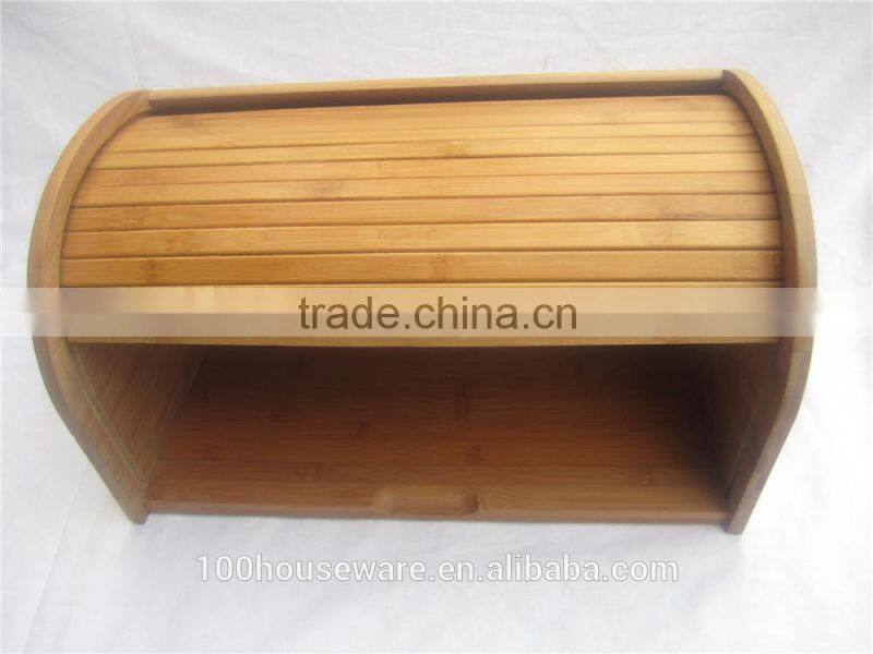 Hot Sale Bamboo Bread Storage Box with food safe oiled finishing, totally bamboo material bamboo bread box