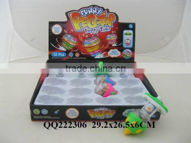 popular flashing peg-top with music toy