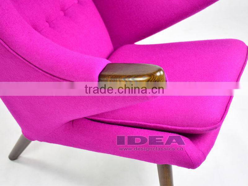 Replica Hans J Wegner Papa Bear Chair - Pink Fabric